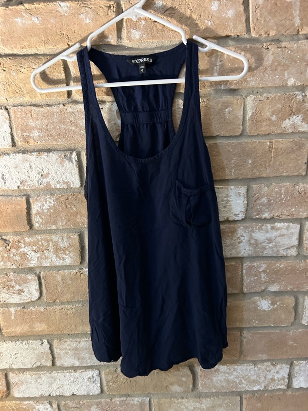 Express Navy Scoop Neck Racerback Tank Top. Size Medium.